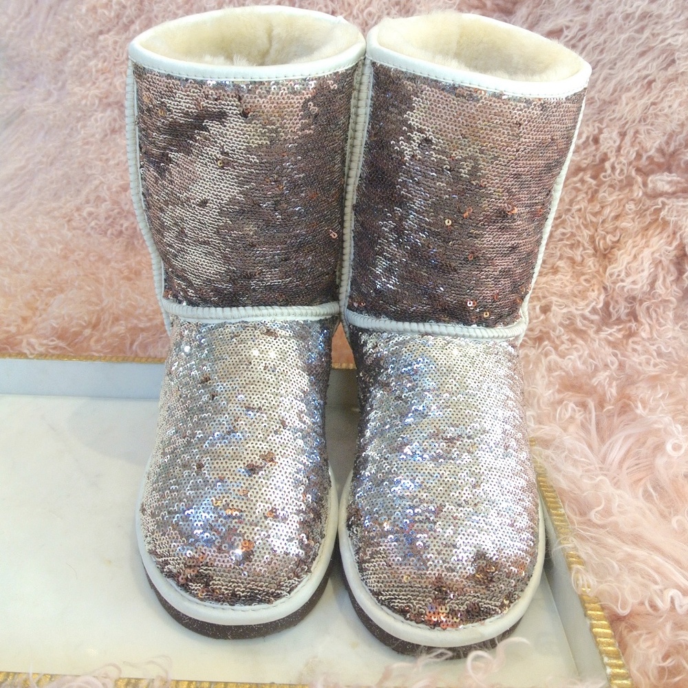 UGG Rose Gold Sequin Boots